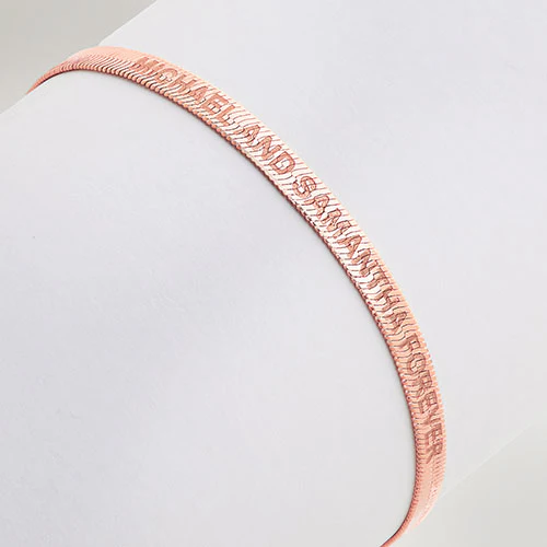 Engraved Herringbone Bracelet 8.5" - Image 12