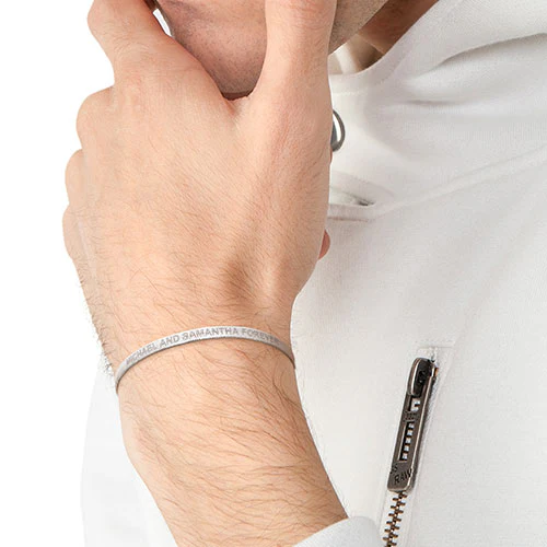 Engraved Herringbone Bracelet 8.5" - Image 5