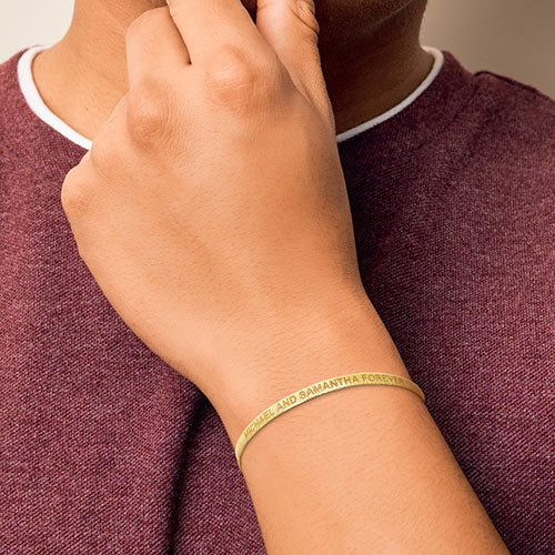Engraved Herringbone Bracelet 8.5" - Image 8