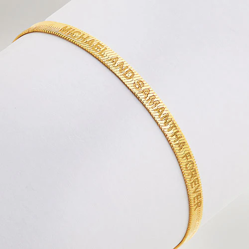 Engraved Herringbone Bracelet 8.5" - Image 9