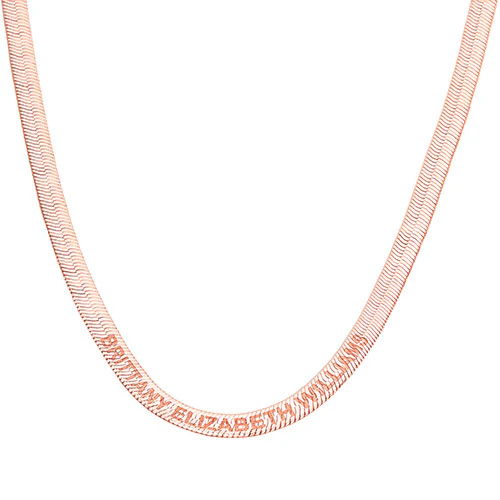 Engraved Herringbone Necklace 16+2" - Image 8