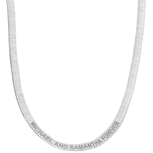 Engraved Herringbone Necklace 20" - Image 3
