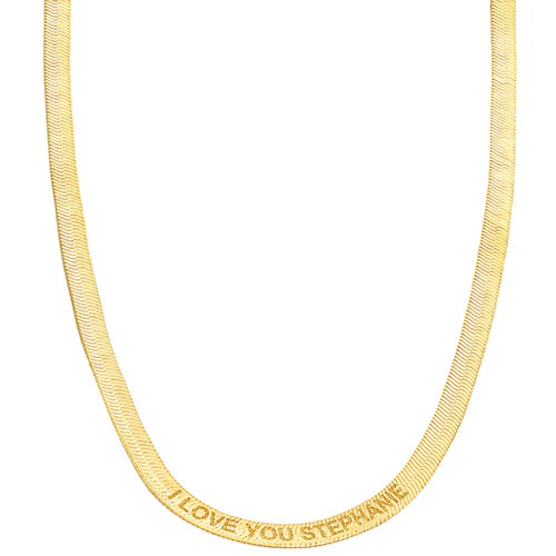Engraved Herringbone Necklace 20" - Image 6