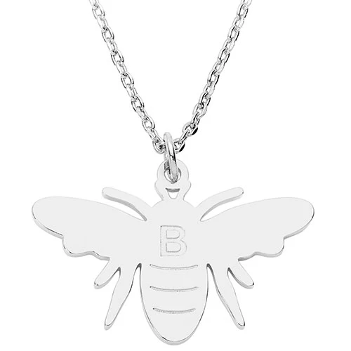 Engraved Initial Bumblebee Necklace - Image 2