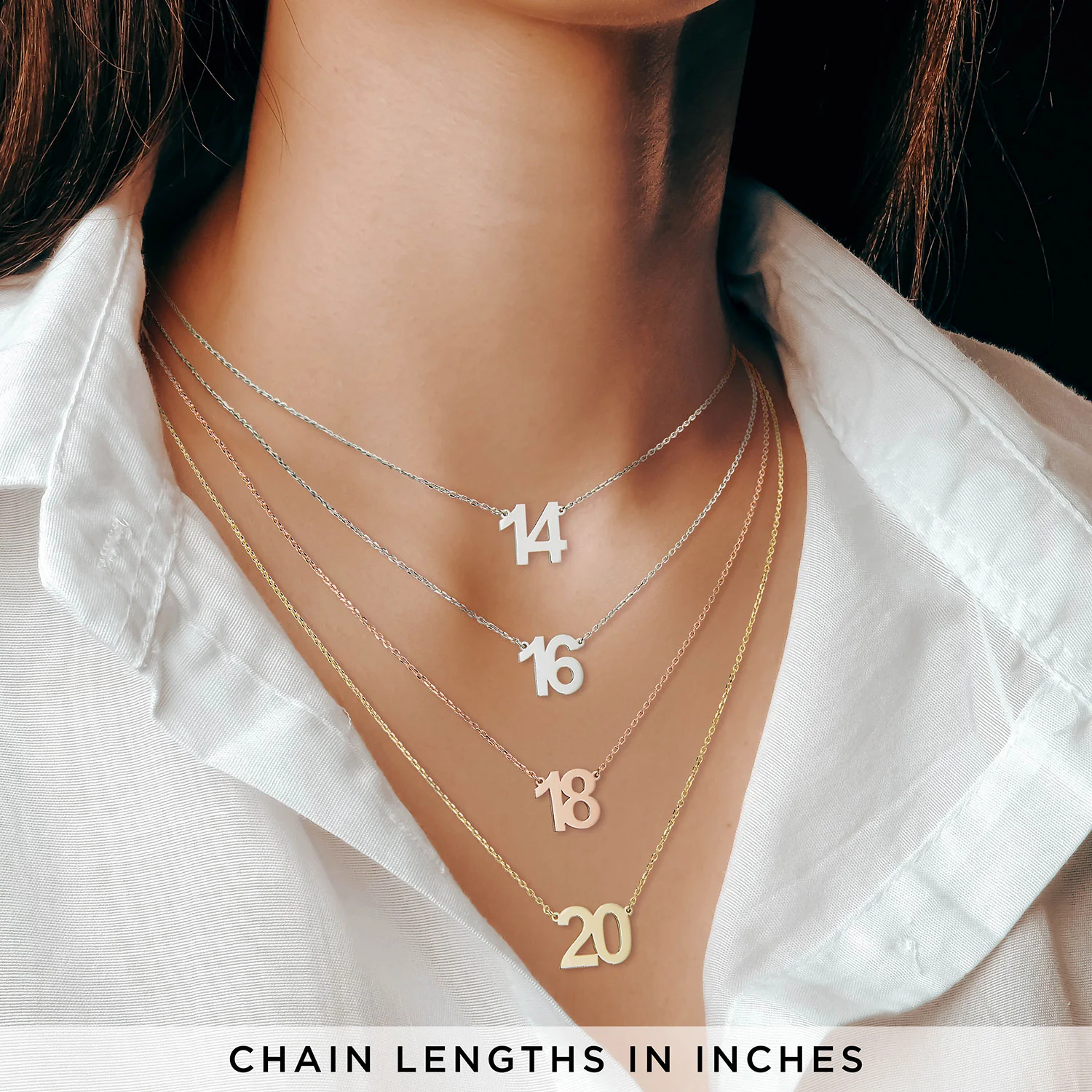 Engraved Initial Tag Beaded Chain Necklace - Image 6
