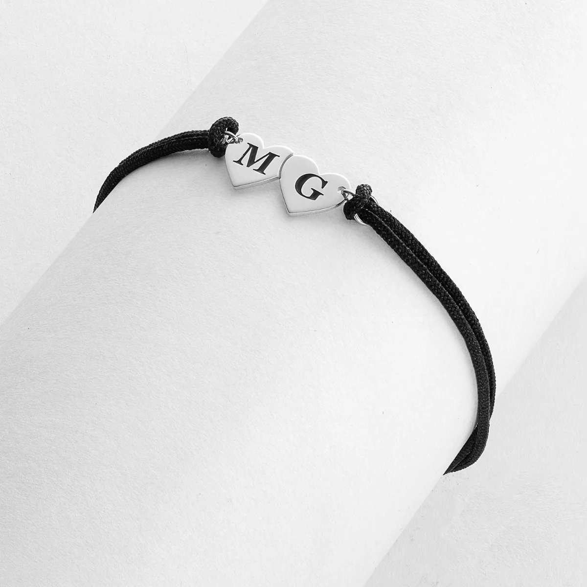 Engraved Initials Double Heart Bracelet - Image 3