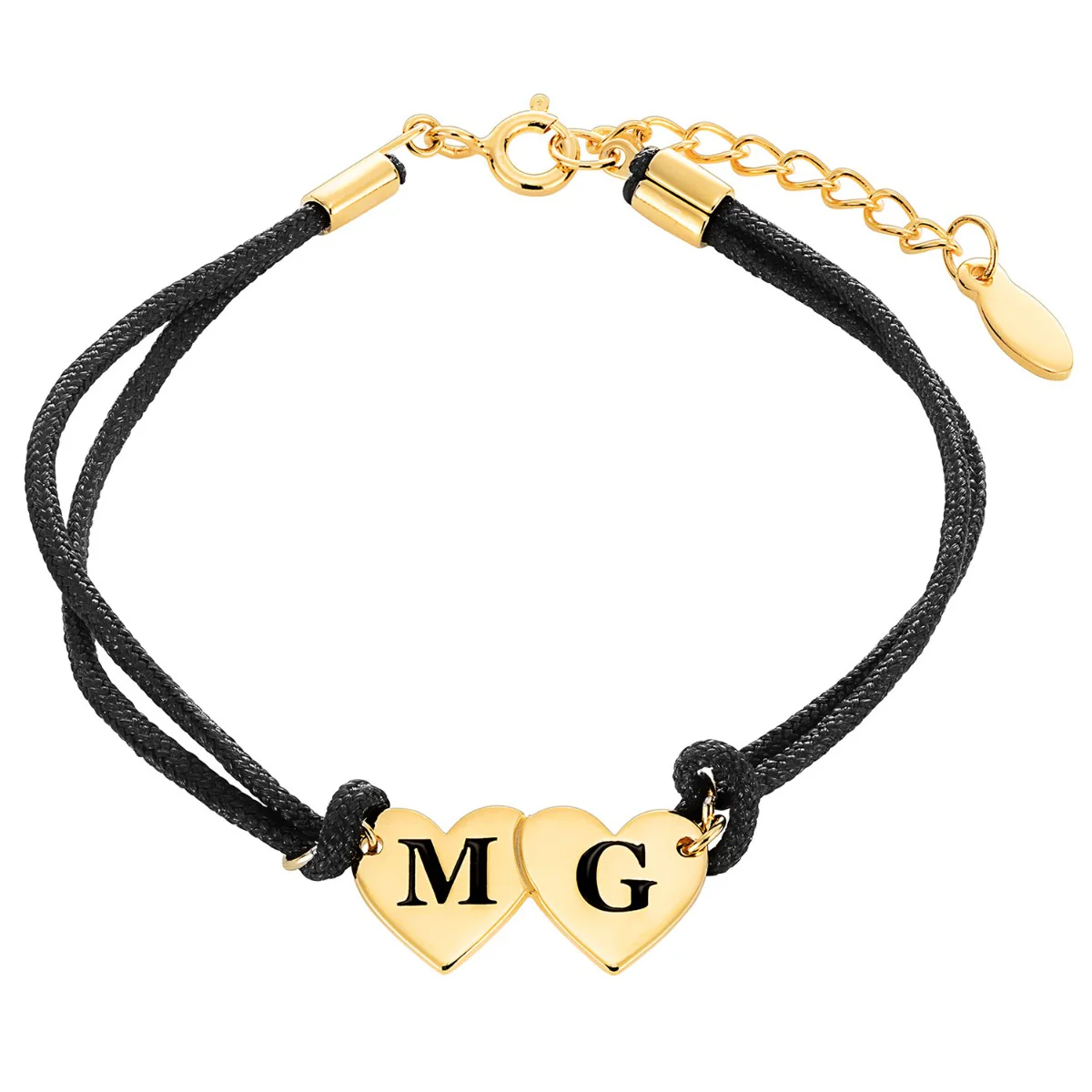 Engraved Initials Double Heart Bracelet - Image 4