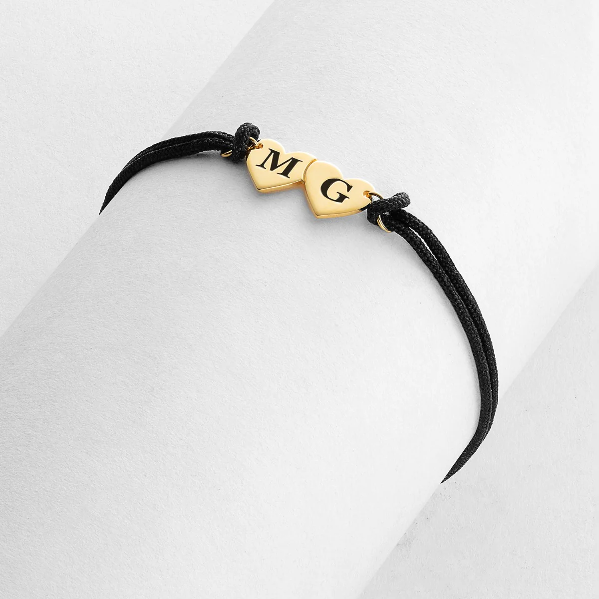 Engraved Initials Double Heart Bracelet - Image 5