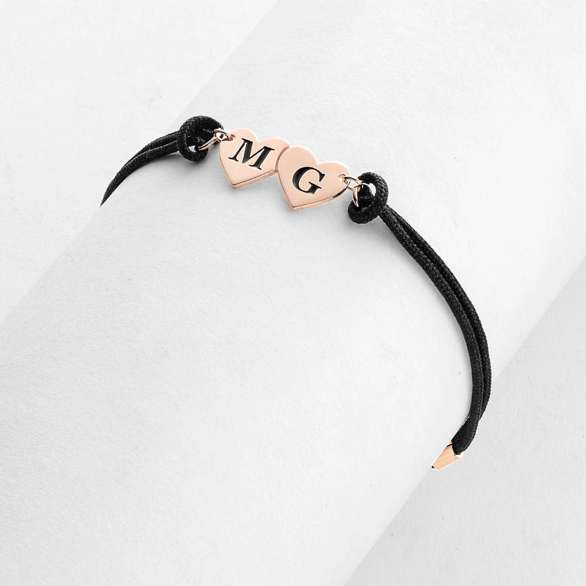 Engraved Initials Double Heart Bracelet - Image 7