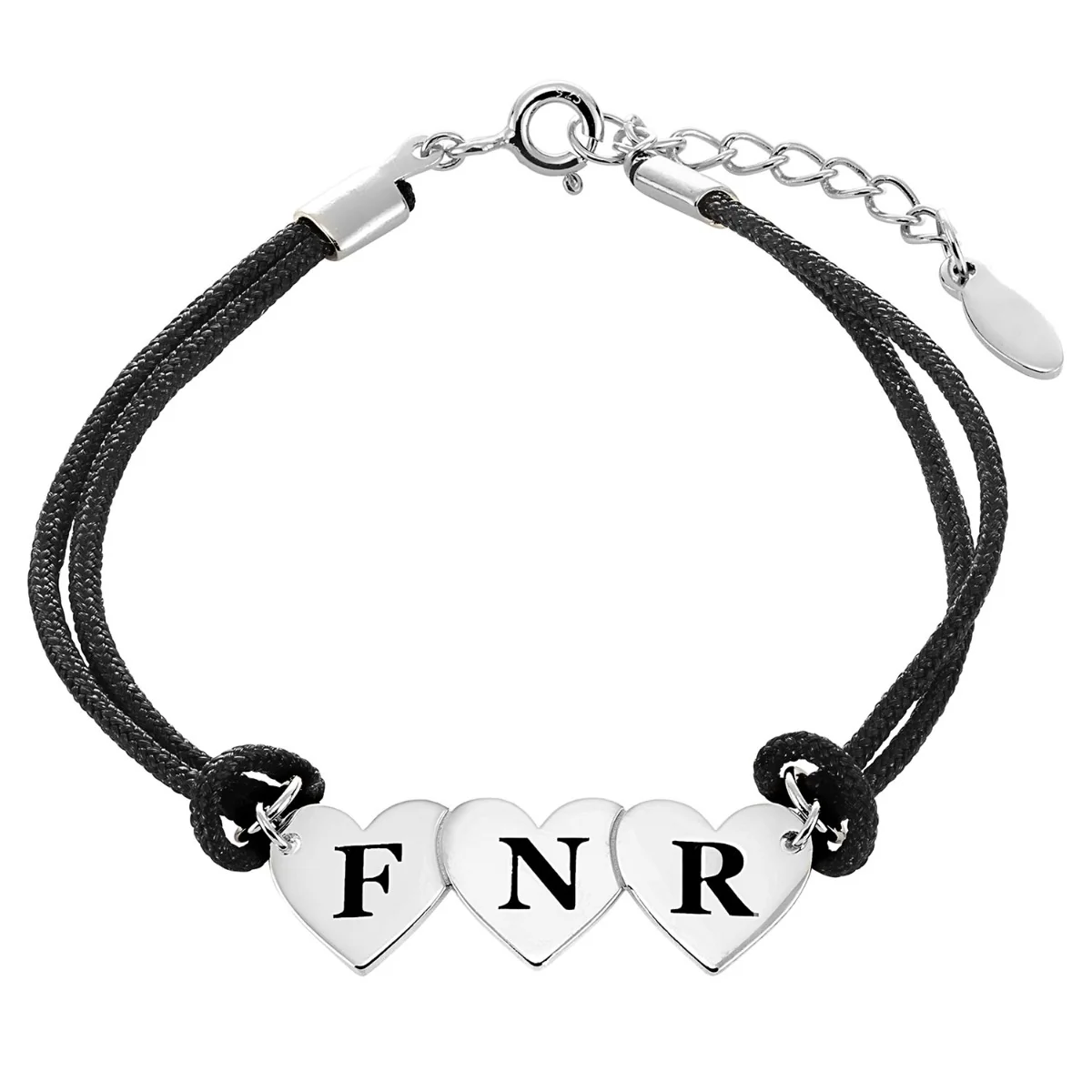 Engraved Initials Heart Bracelet - 3 Initials - Image 2