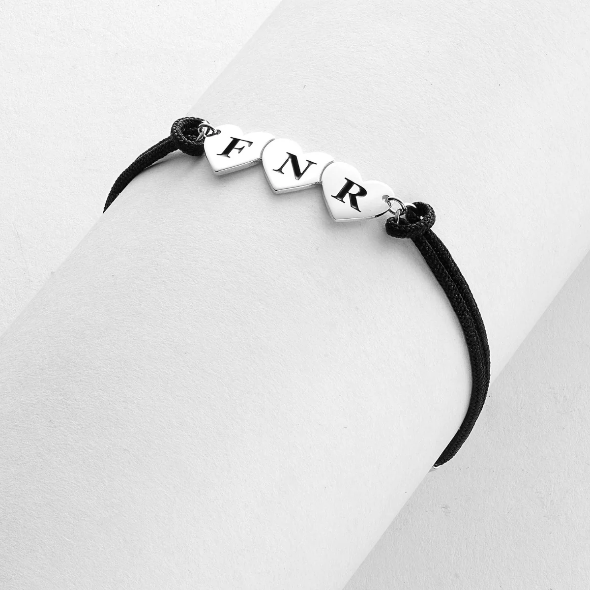 Engraved Initials Heart Bracelet - 3 Initials - Image 3