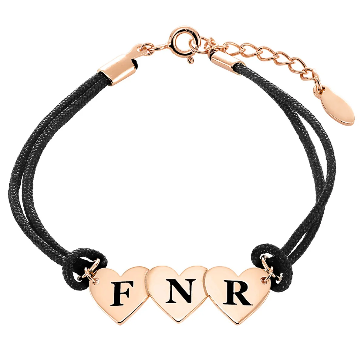 Engraved Initials Heart Bracelet - 3 Initials - Image 6