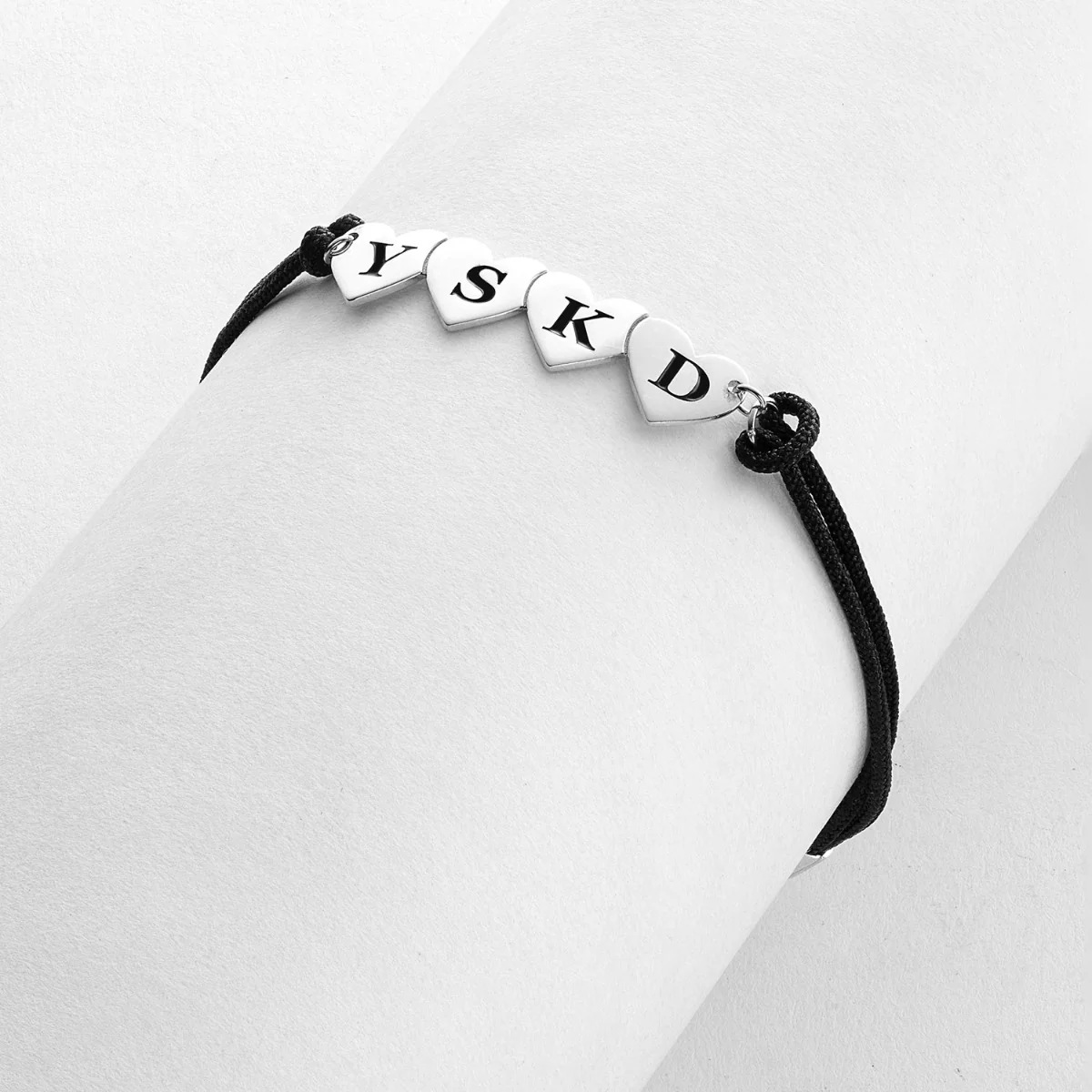Engraved Initials Heart Bracelet - 4 Initials - Image 3