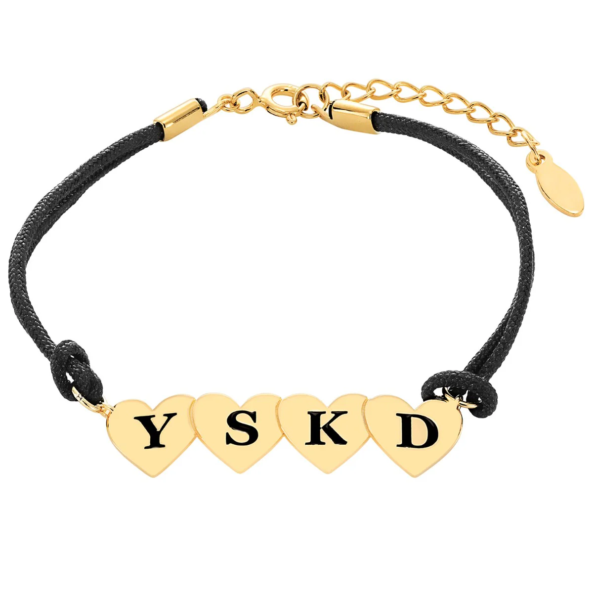Engraved Initials Heart Bracelet - 4 Initials - Image 4
