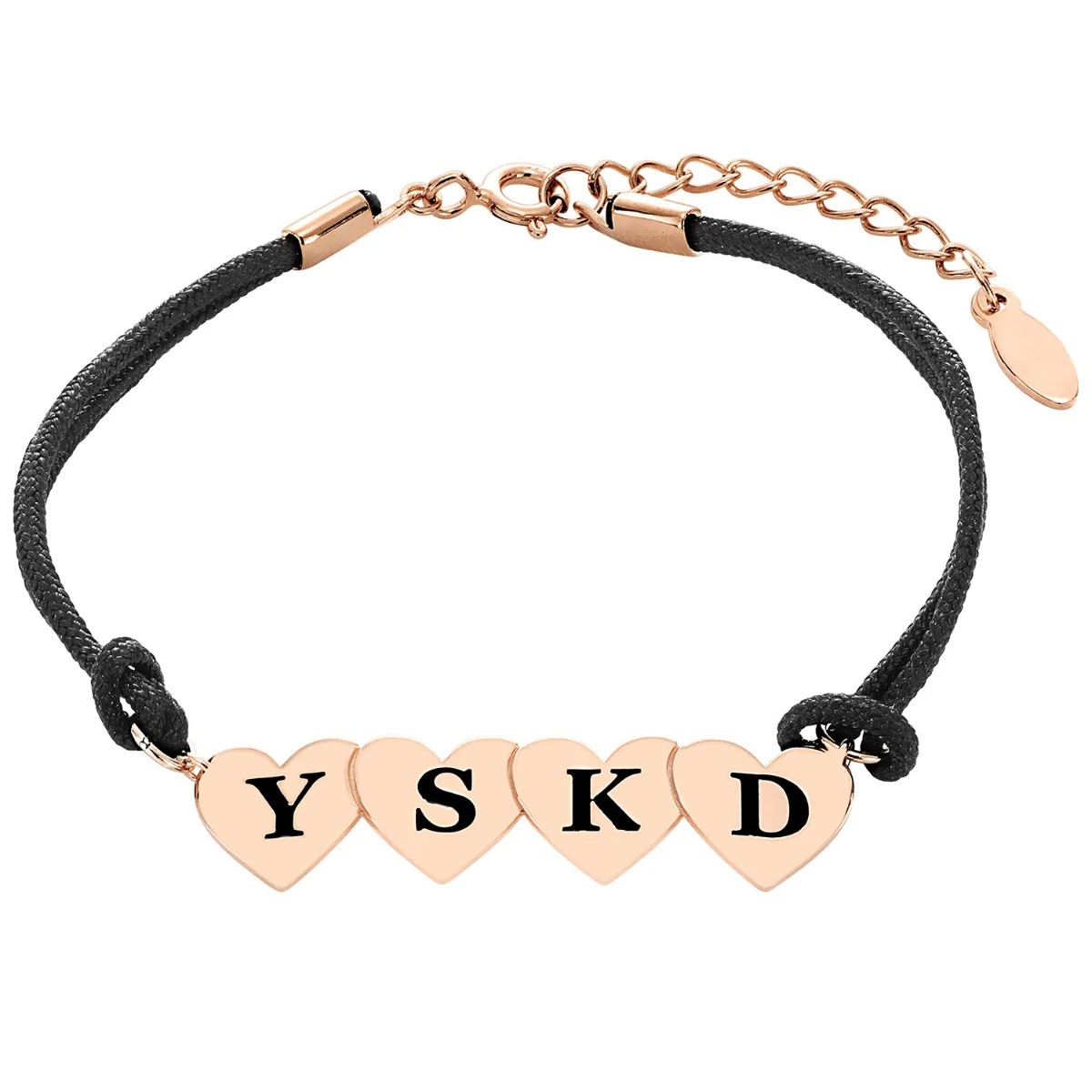 Engraved Initials Heart Bracelet - 4 Initials - Image 6