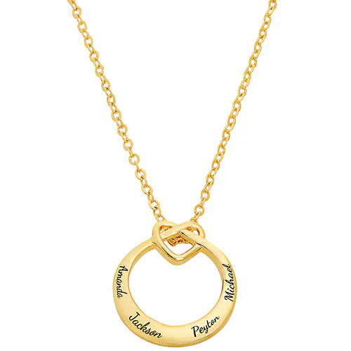 Engraved Love Knot Circle Necklace - Image 10