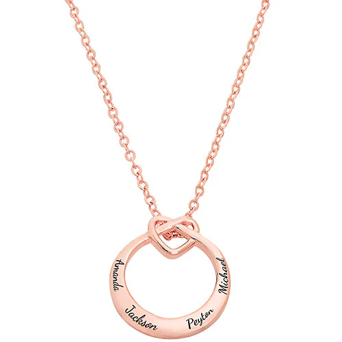 Engraved Love Knot Circle Necklace - Image 4