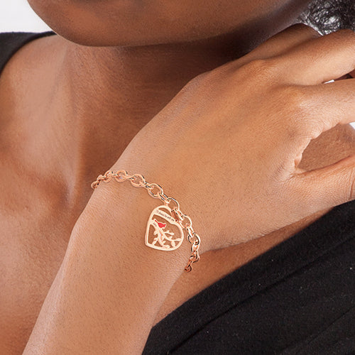 Engraved Memorial Heart with Cardinal Bracelet - Image 7
