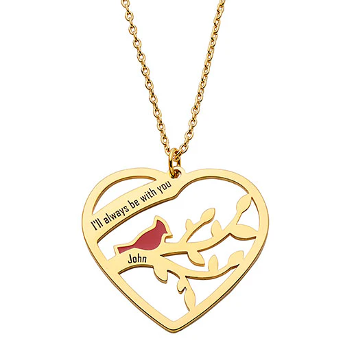 Always With You Cardinal Heart Necklace - Image 4