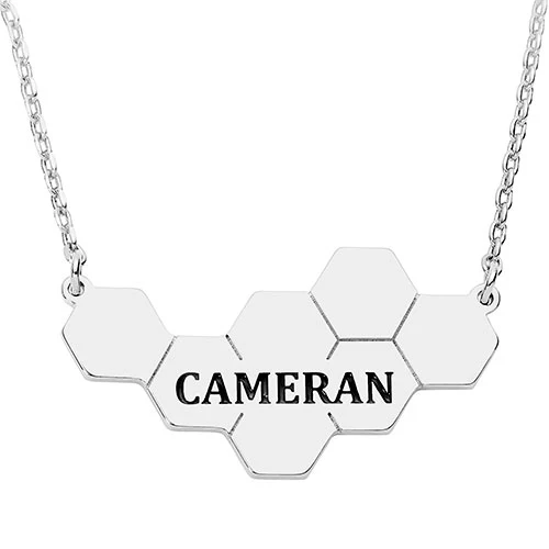 Engraved Name Honeycomb Necklace - Image 2