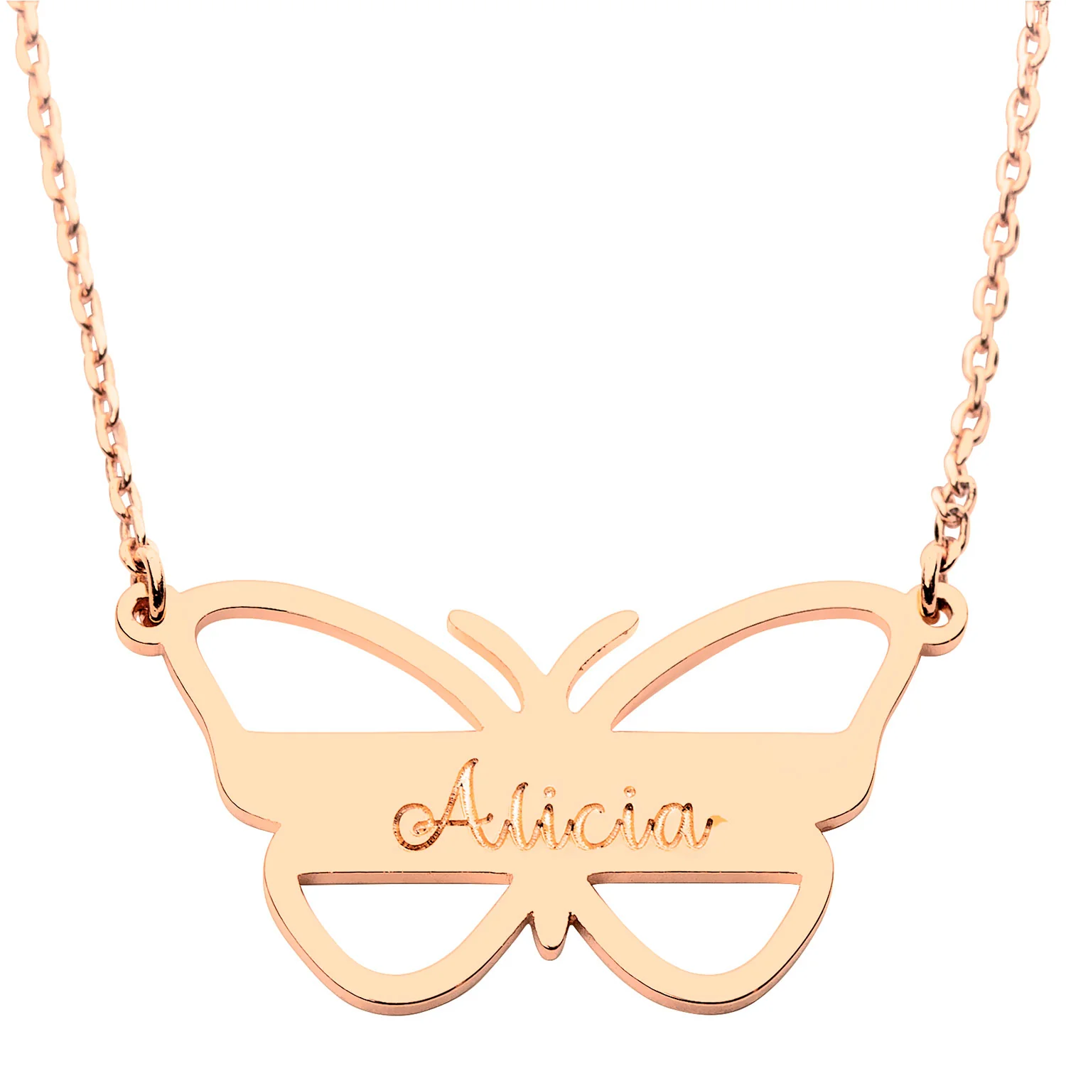 Engraved Open Butterfly Necklace - Image 6