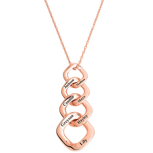 Engraved Open Link Pendant Necklace - Image 6