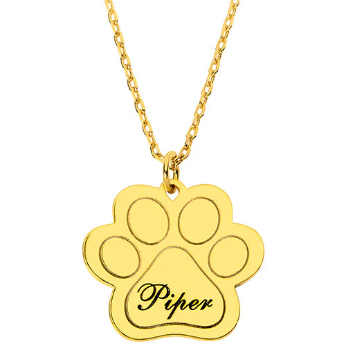 Engraved Paw Print Necklace - Image 4