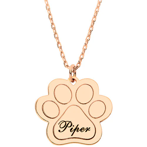 Engraved Paw Print Necklace - Image 6