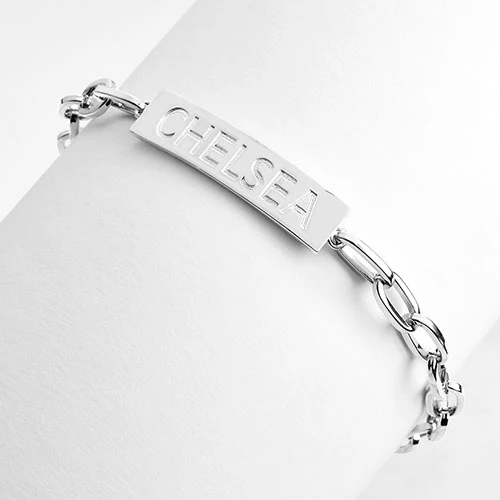 ID Bracelet on Paperclip Chain 8" - Image 4