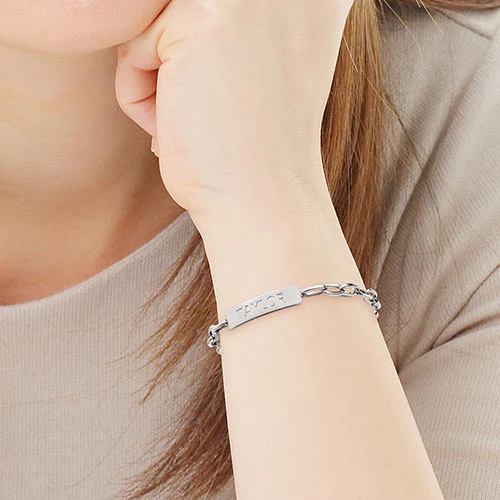 ID Bracelet on Paperclip Chain 9" - Image 3