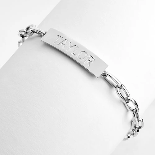 ID Bracelet on Paperclip Chain 9" - Image 4