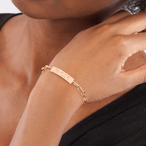 ID Bracelet on Paperclip Chain 9" - Image 9