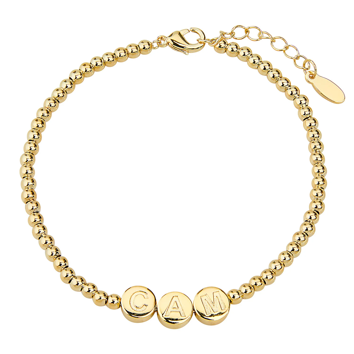 Engraved Slider Charms Station Beaded Bracelet - Image 3