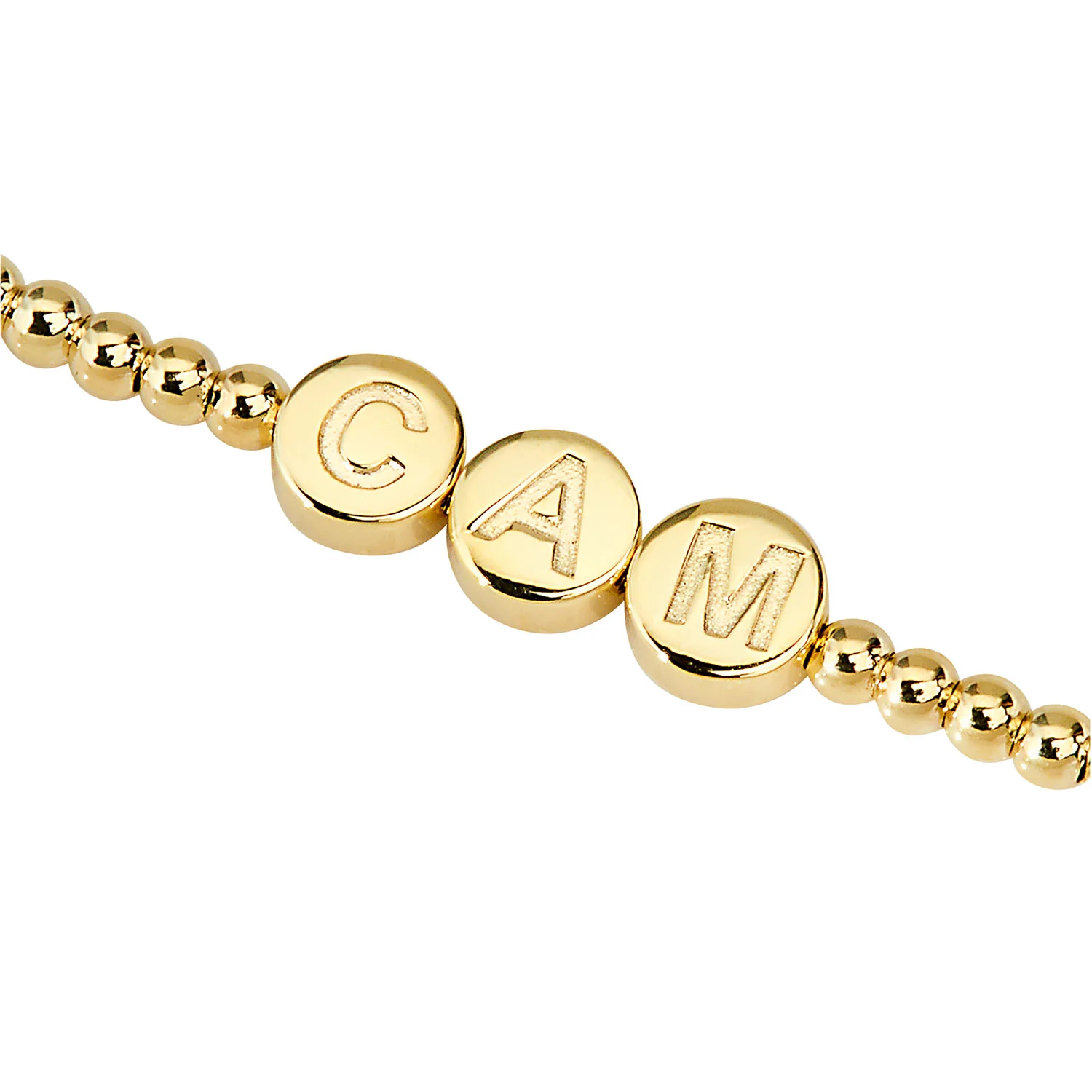 Engraved Slider Charms Station Beaded Bracelet - Image 4
