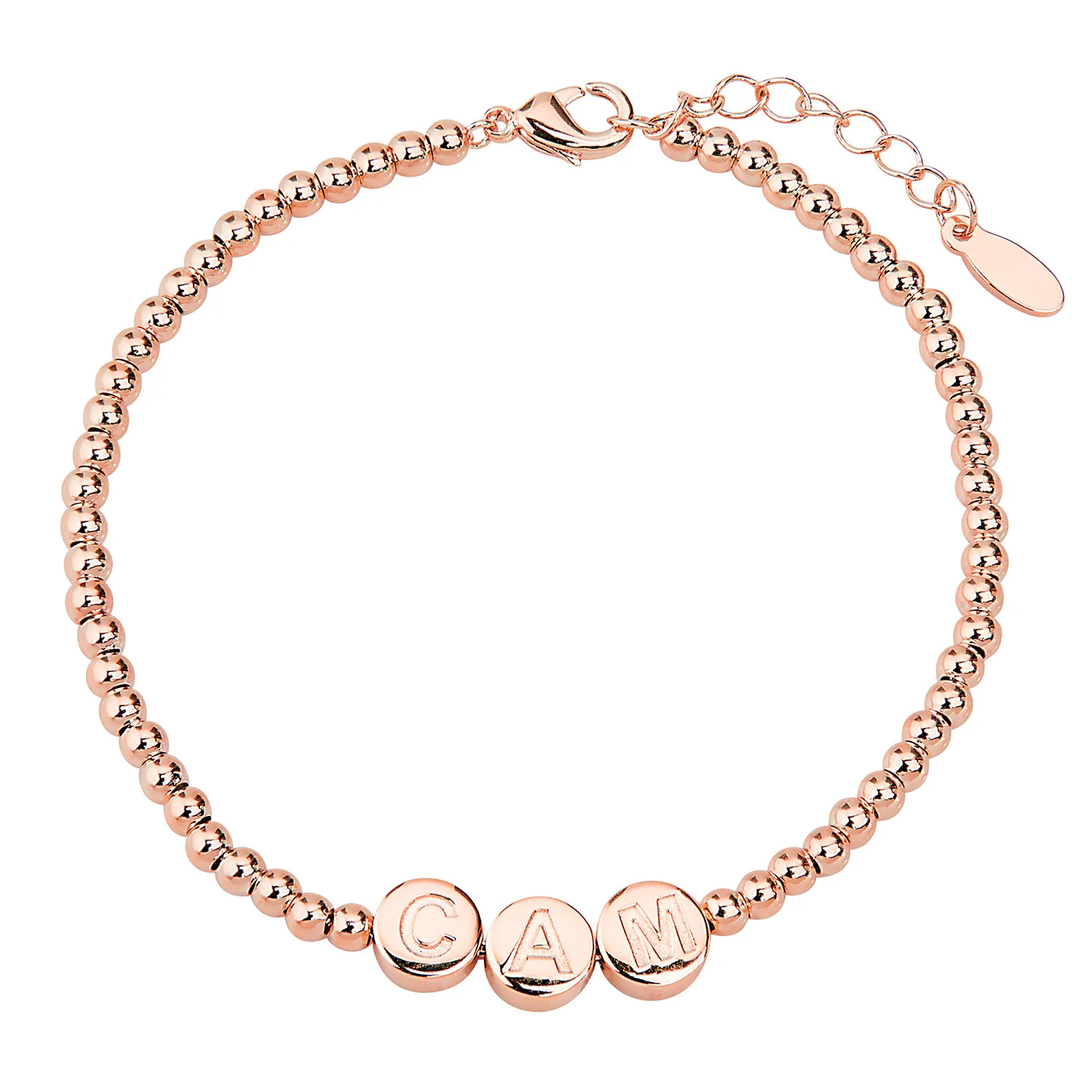 Engraved Slider Charms Station Beaded Bracelet - Image 5