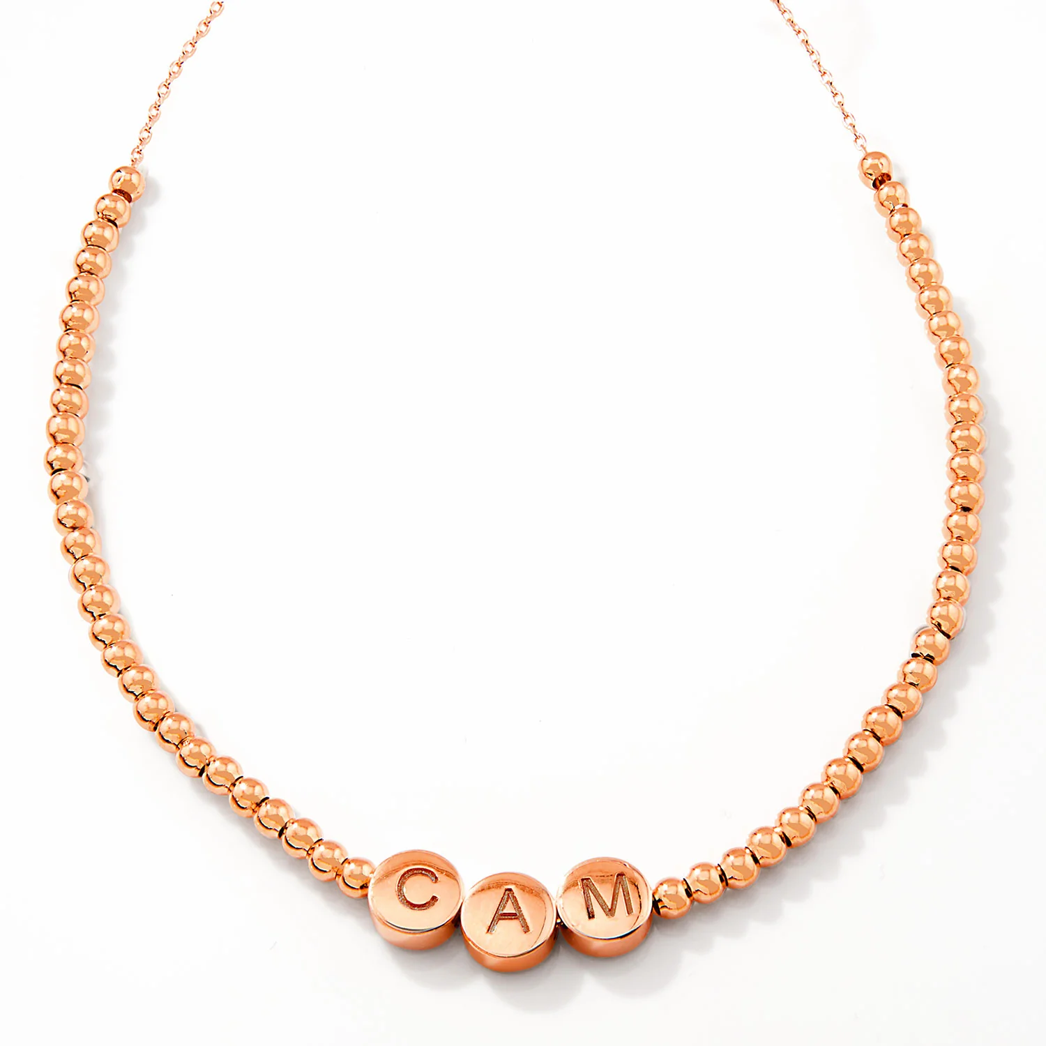 Engraved Slider Charms Station Beaded Necklace - Image 6