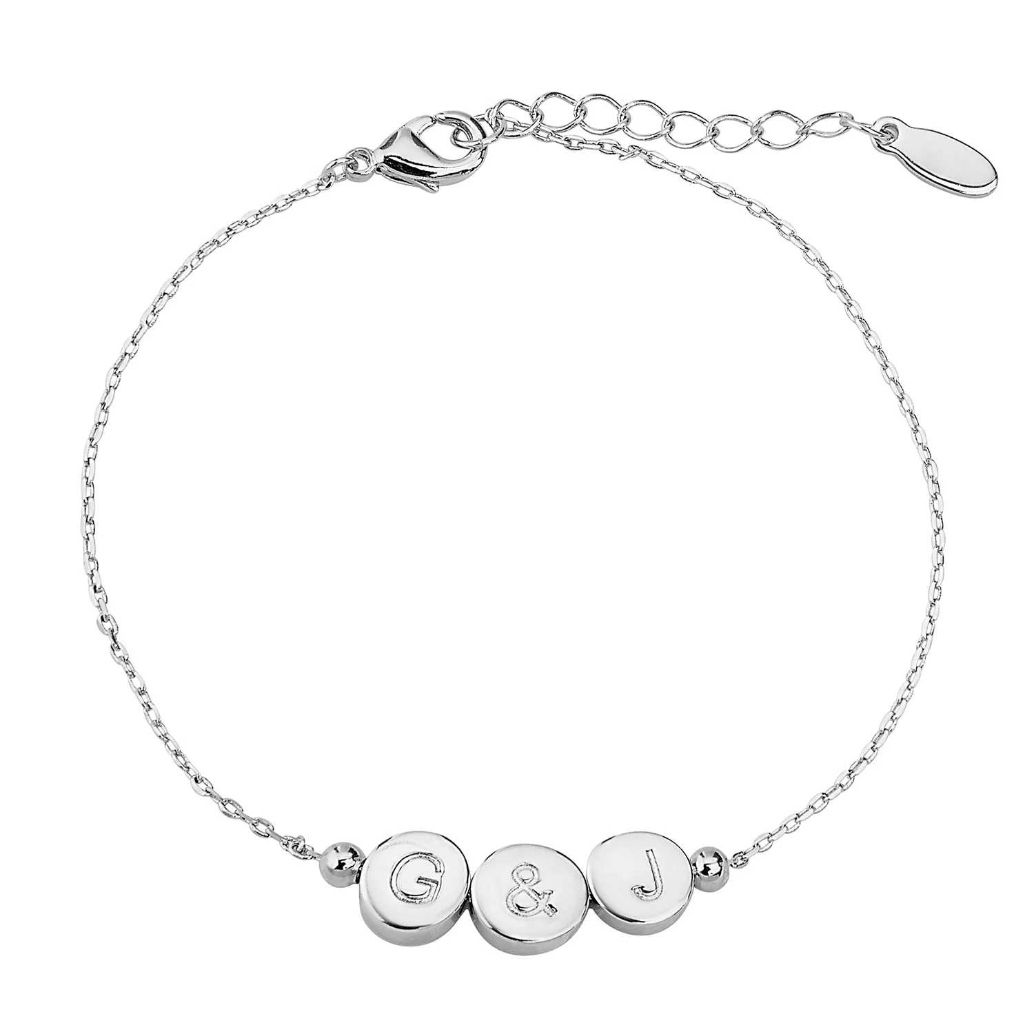 Engraved Slider Charms Station Bracelet