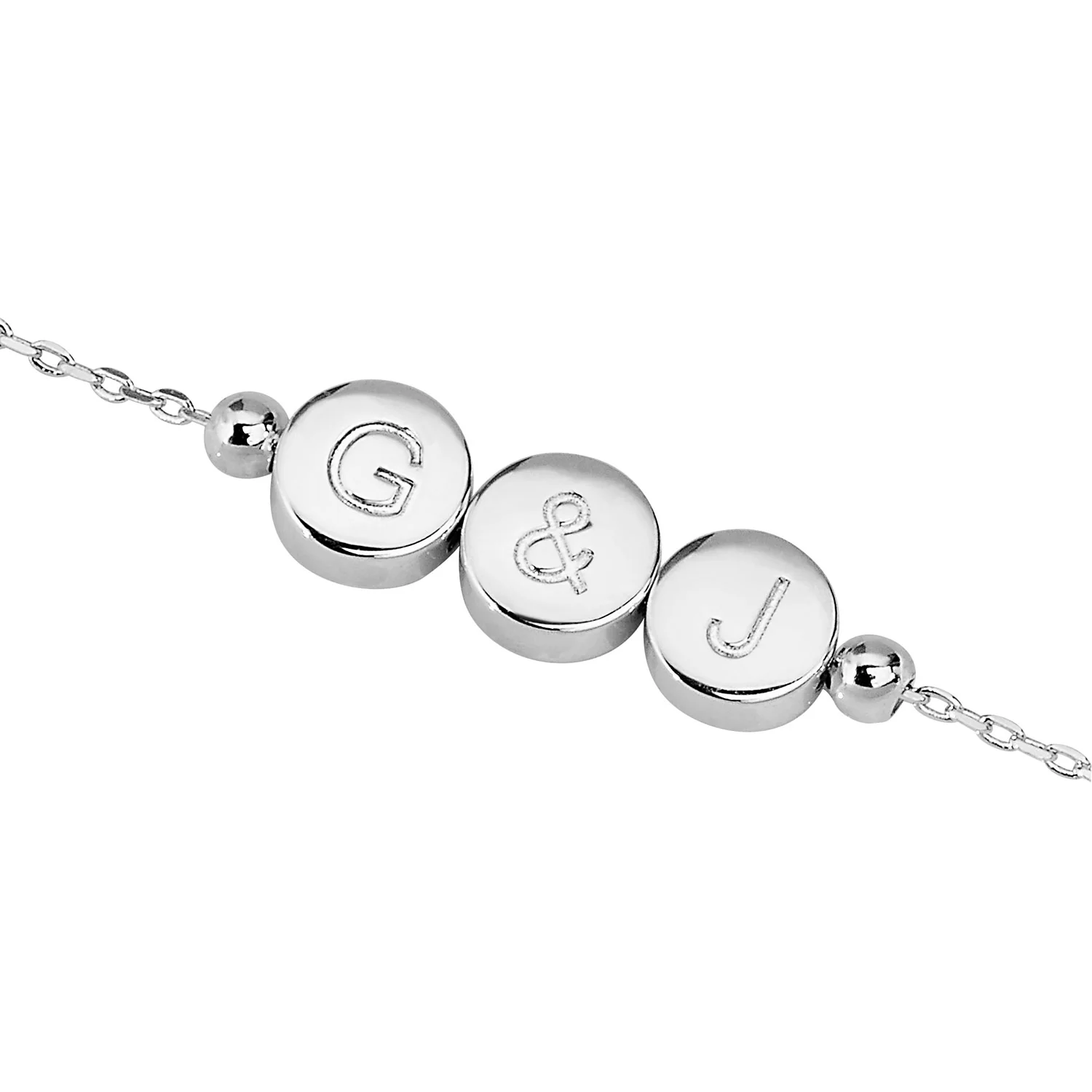 Engraved Slider Charms Station Bracelet - Image 2