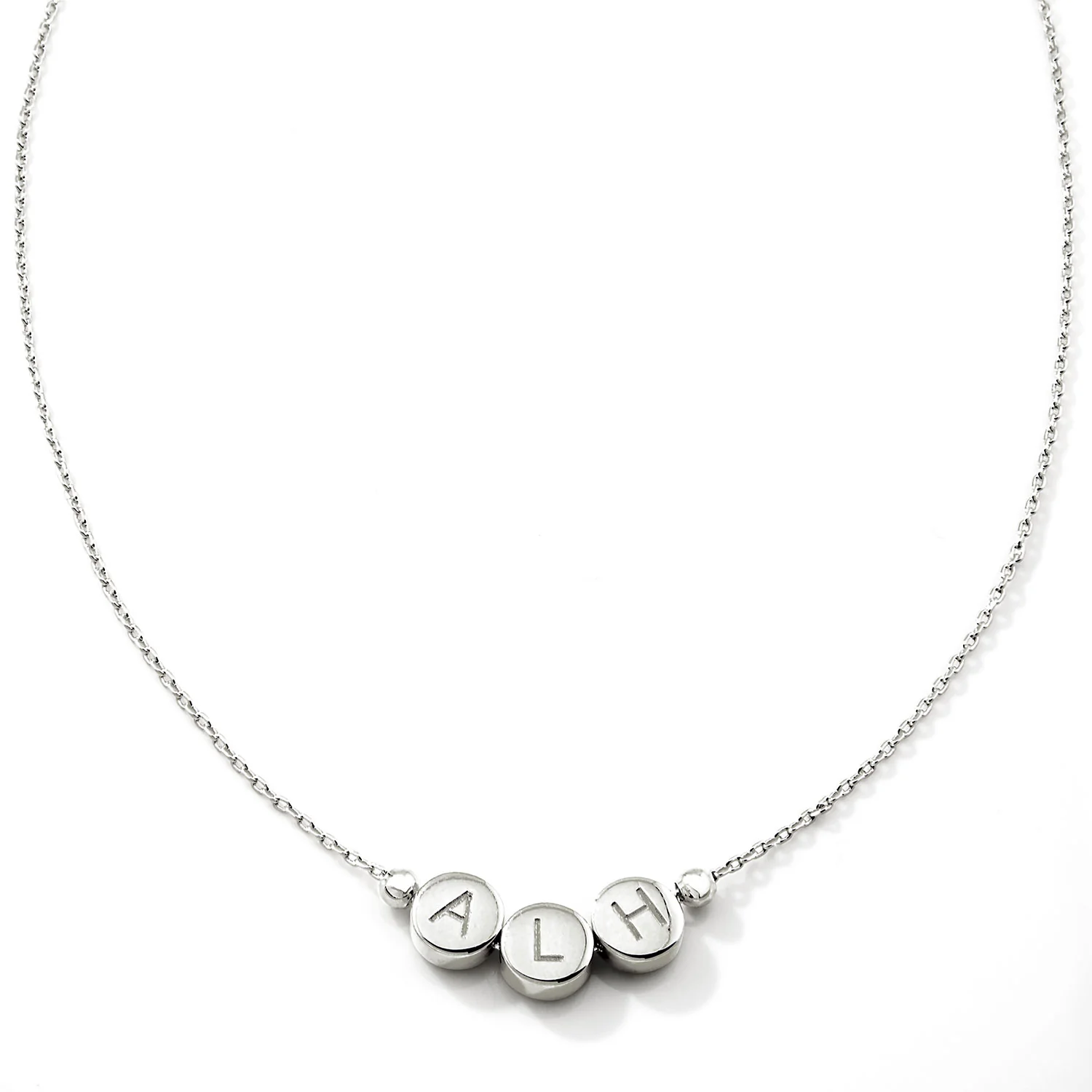 Engraved Slider Charms Station Necklace - Image 2
