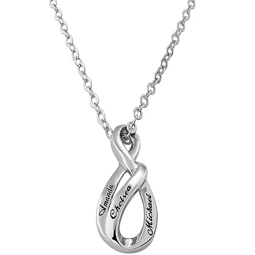 Engraved Swirl Infinity Necklace - Image 2
