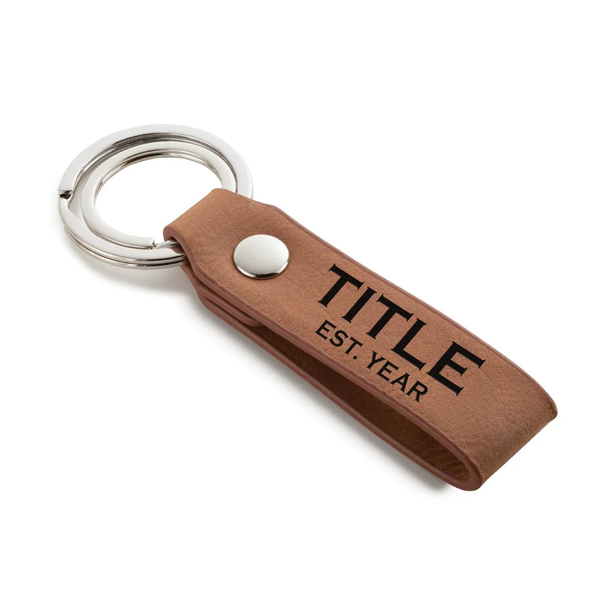 Established Camel Leatherette Key Ring - Image 2
