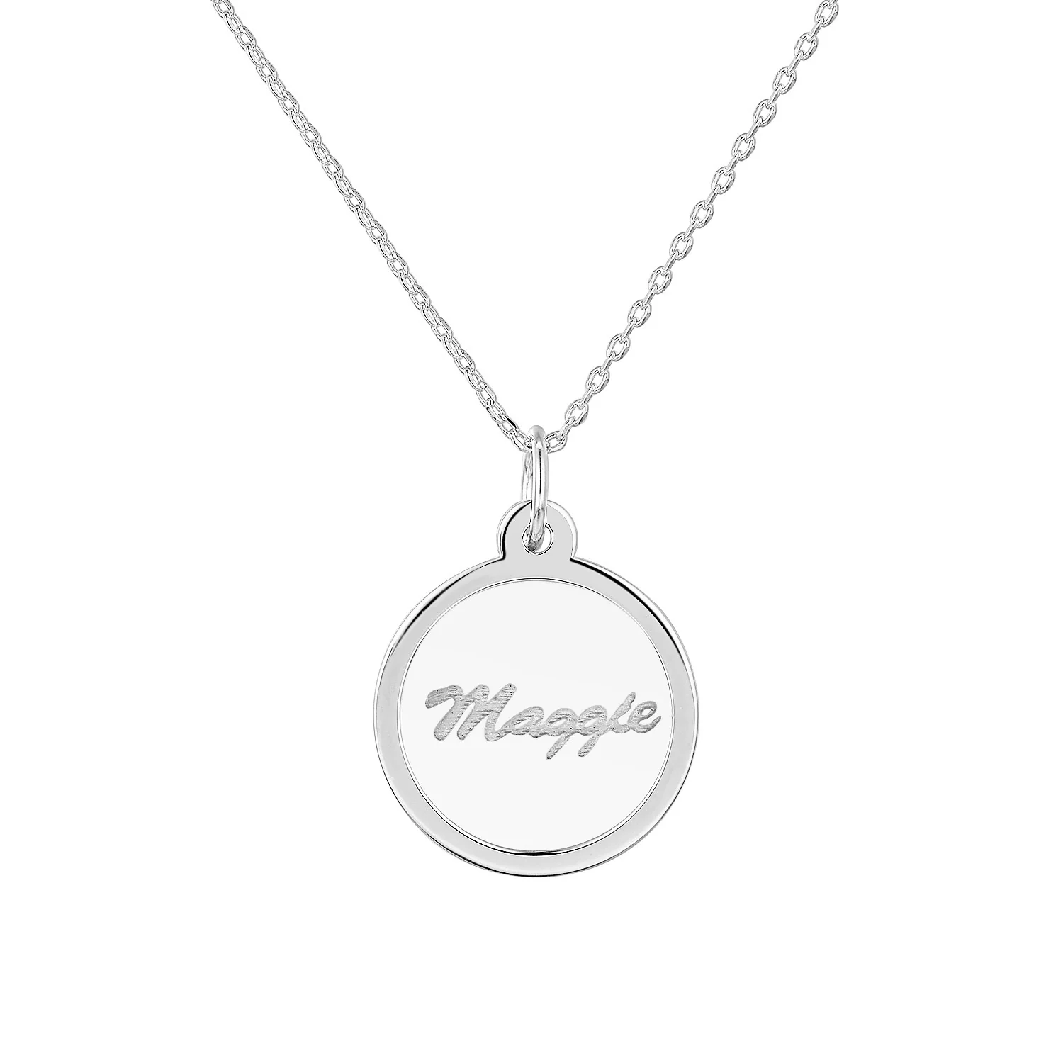 Etched Clear Acrylic Disc Pendant Necklace - Image 2