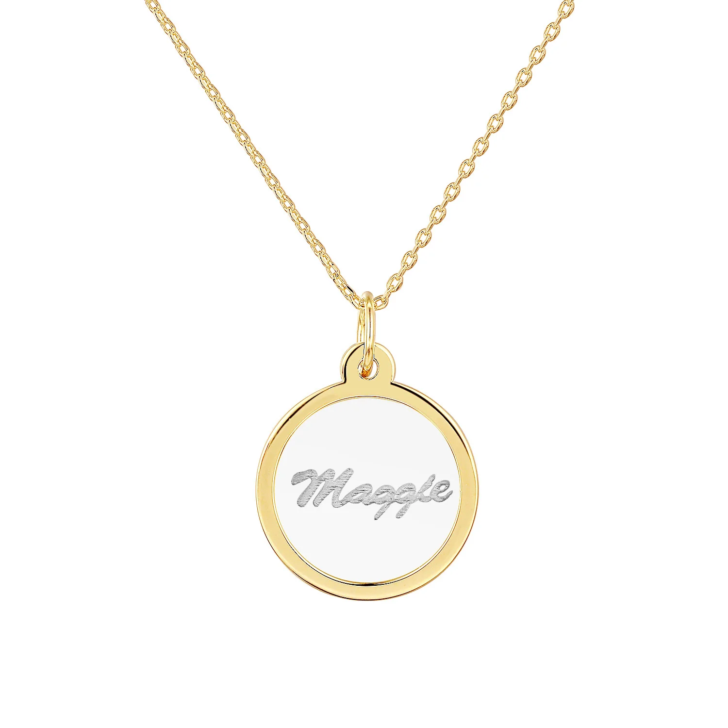 Etched Clear Acrylic Disc Pendant Necklace - Image 4