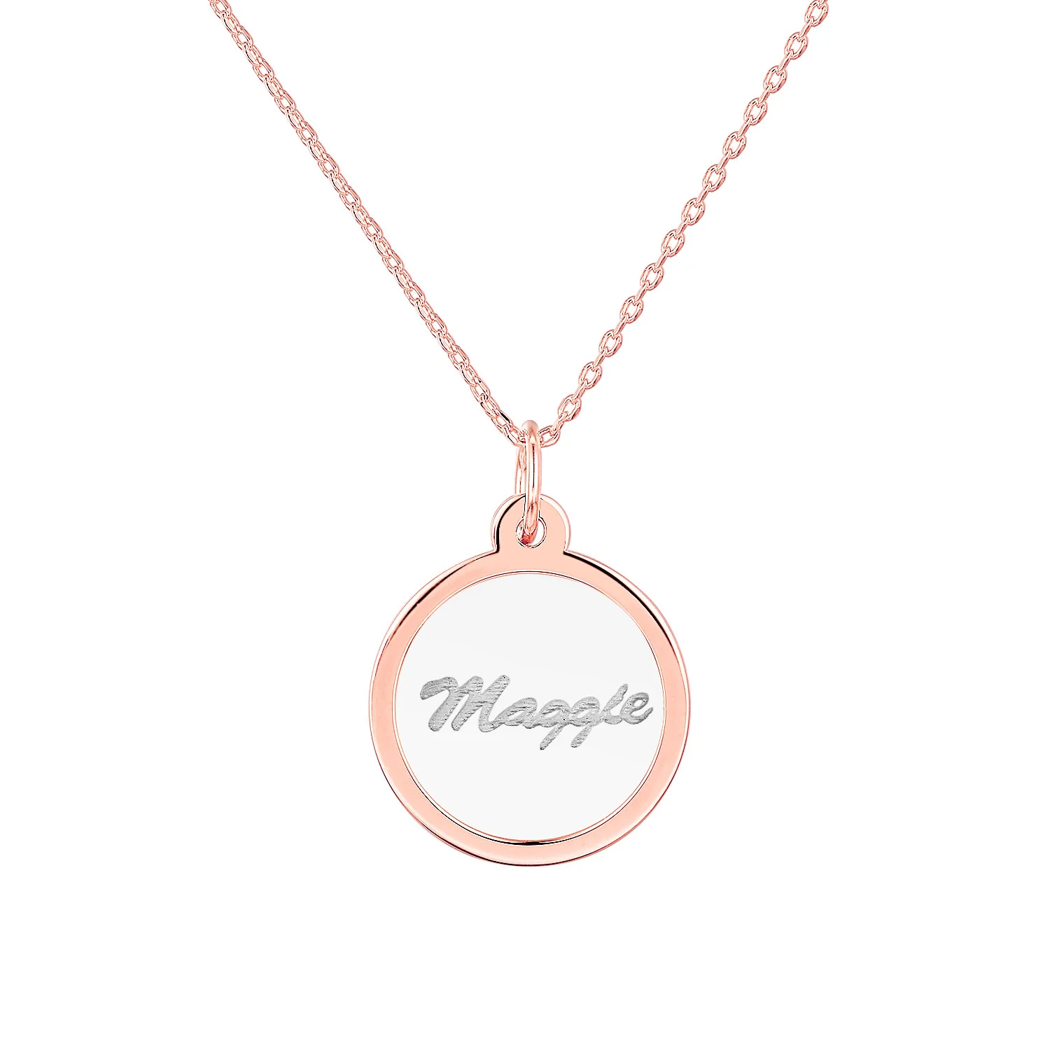Etched Clear Acrylic Disc Pendant Necklace - Image 5