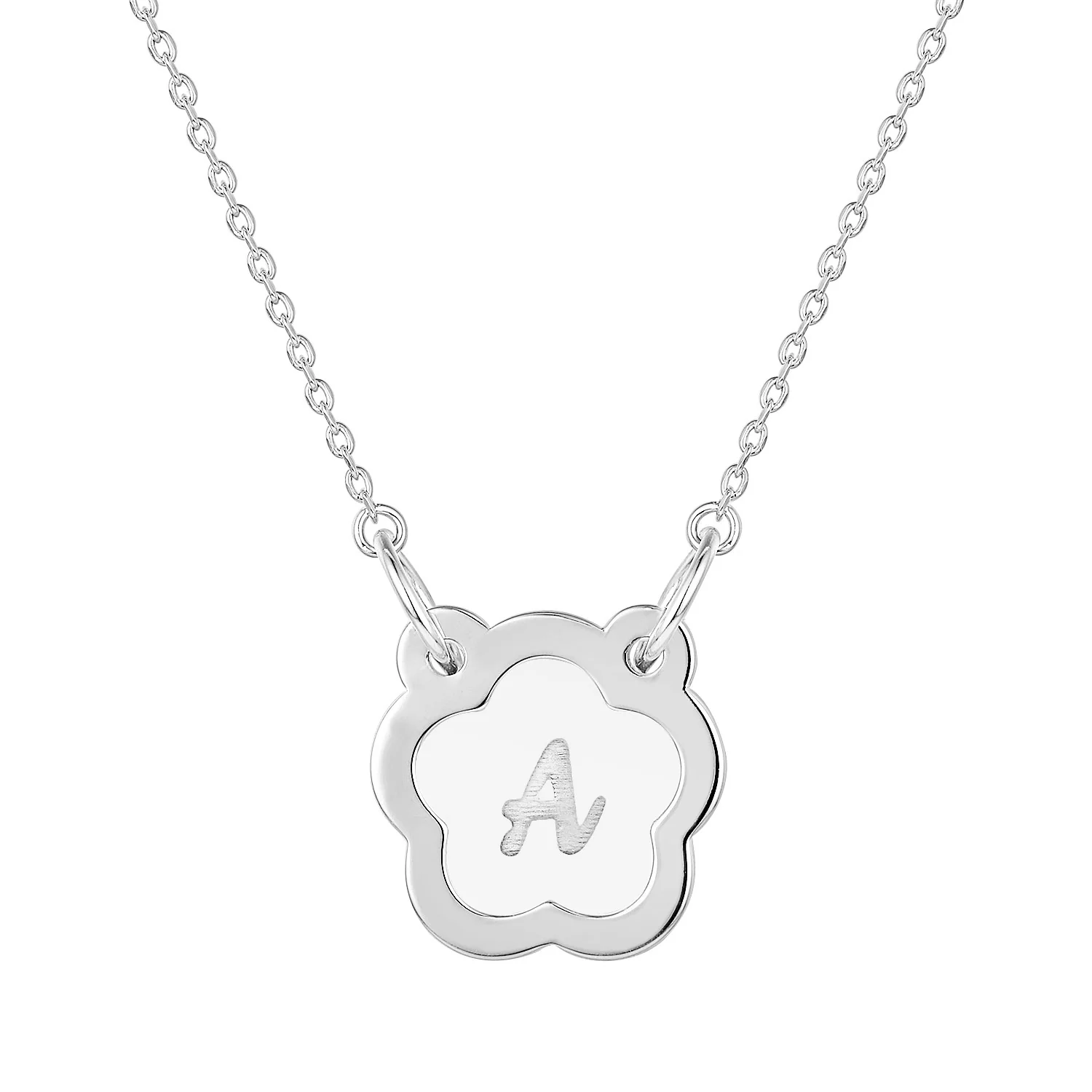 Etched Clear Acrylic Flower Pendant Necklace - Image 2