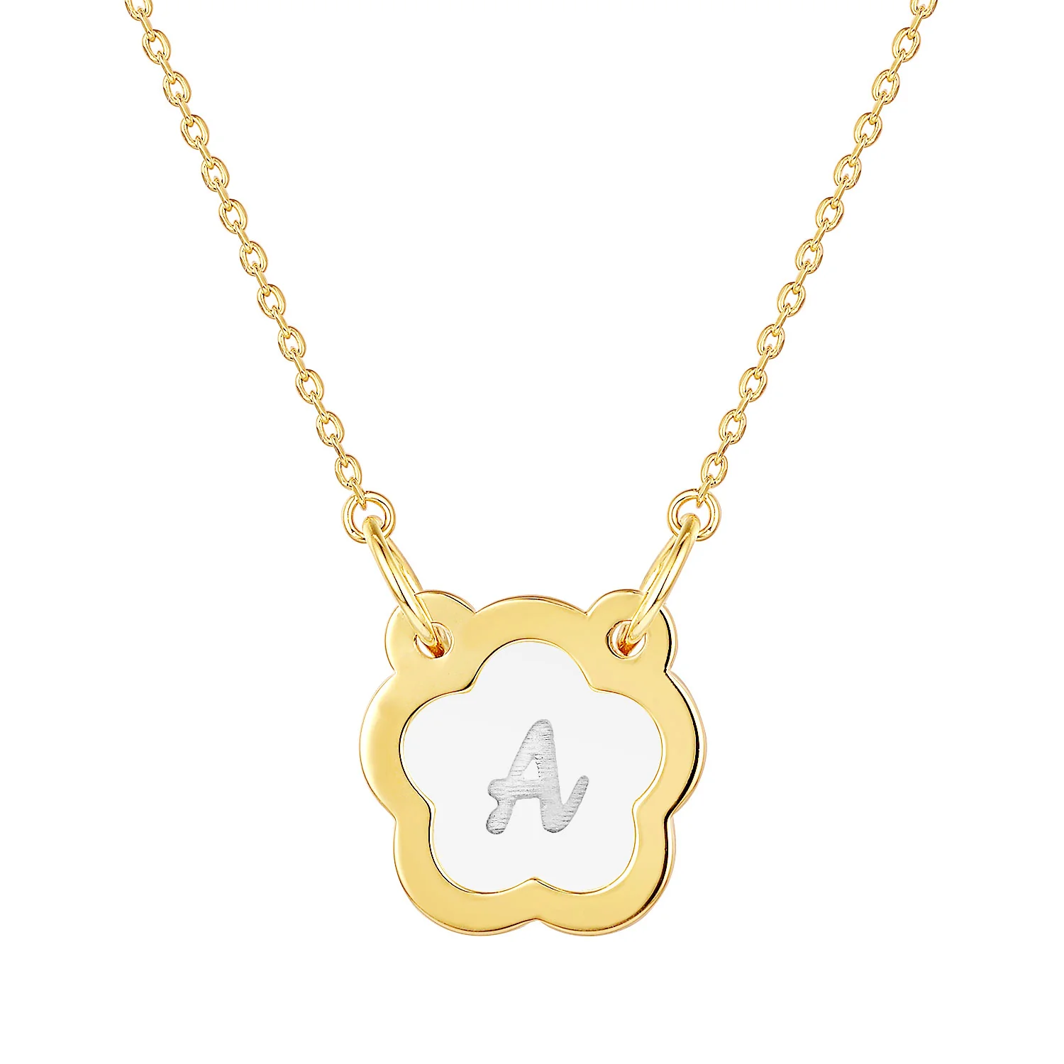 Etched Clear Acrylic Flower Pendant Necklace - Image 4