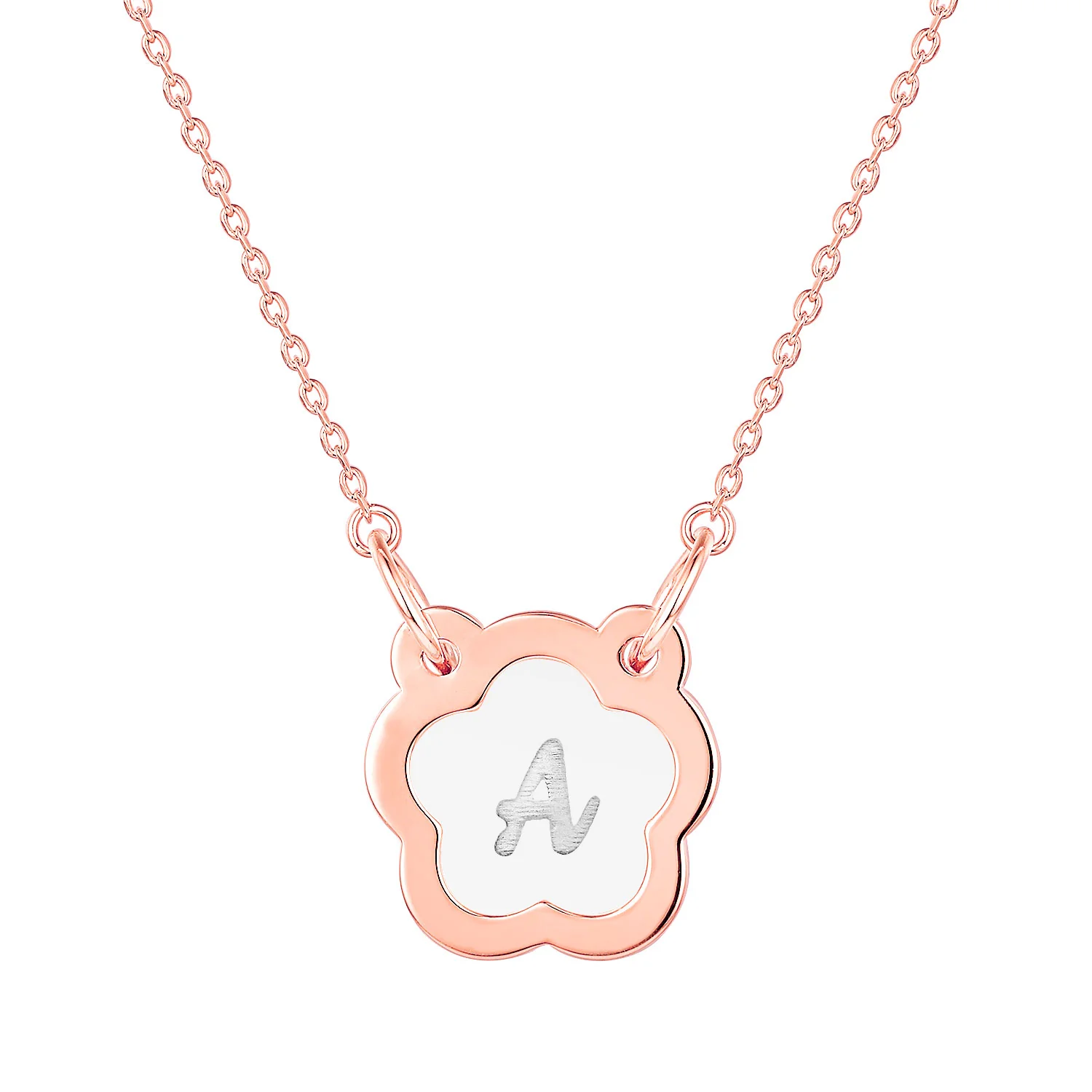 Etched Clear Acrylic Flower Pendant Necklace - Image 5