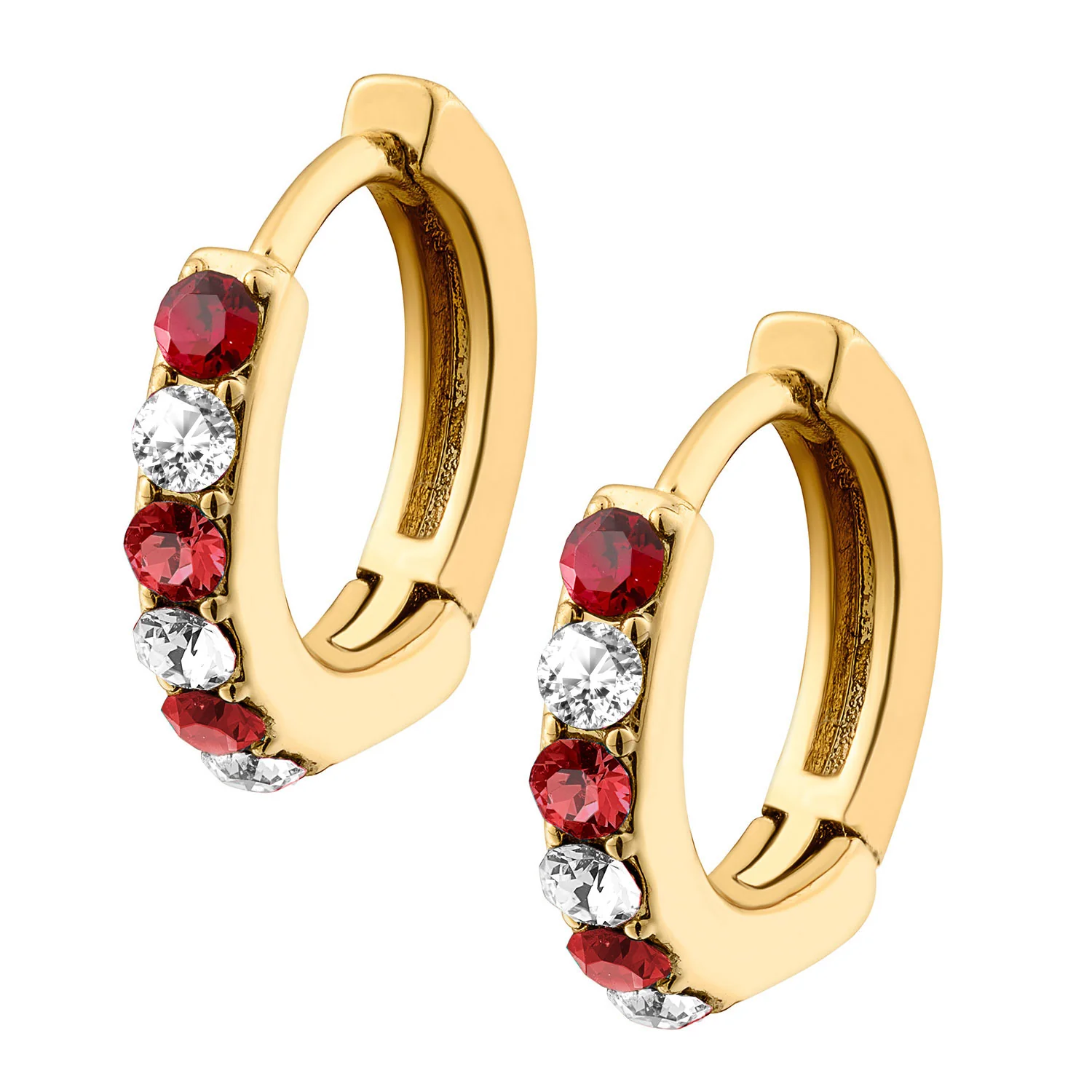 Family Birthstone Huggie Hoop Earrings - Image 3