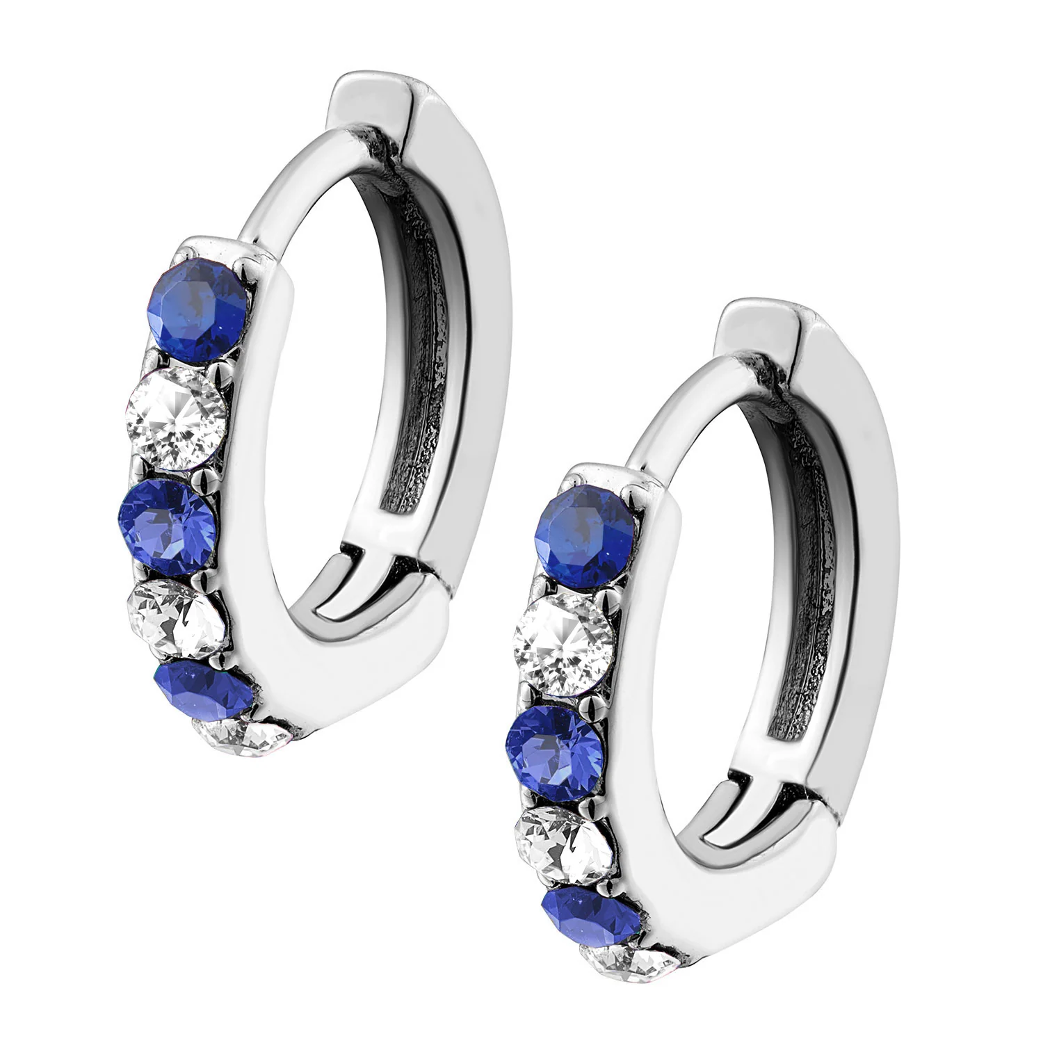 Multi Stone Huggie Hoop Earrings - Image 3