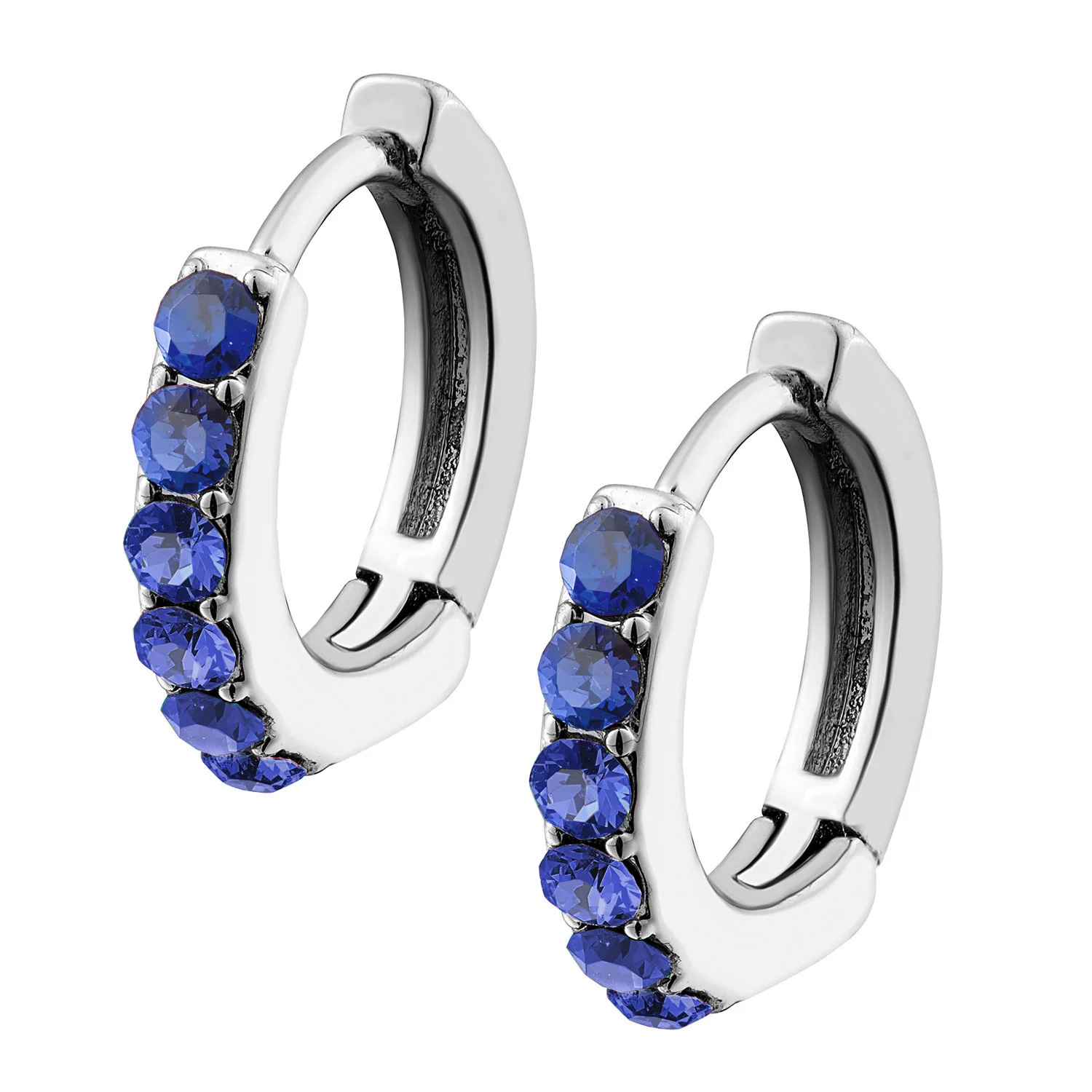 Multi Stone Huggie Hoop Earrings - Image 4